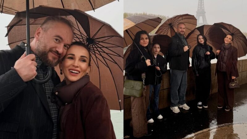    Необычный семейный состав: Анфиса Чехова с супругом Александром Златопольским, его бывшей женой и дочерьми.