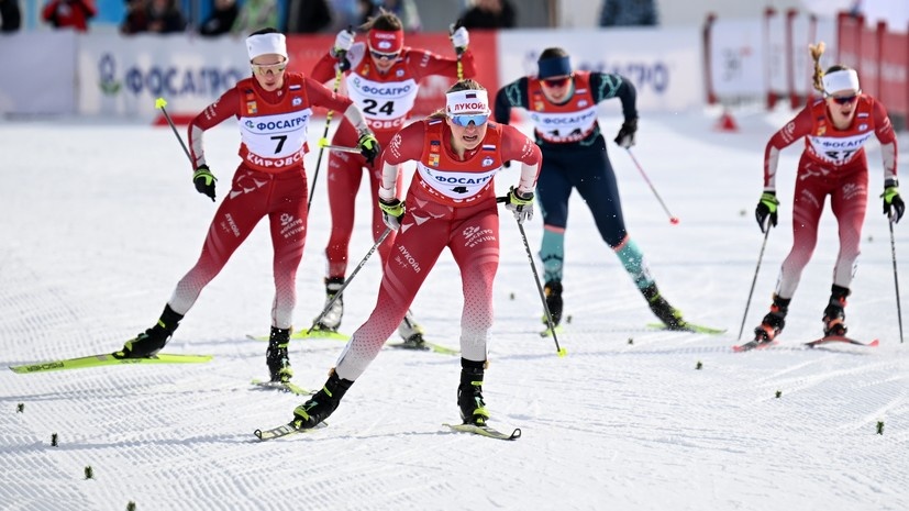     Ксения Шорохова на финише в финале спринта РИА Новости Максим Блинов