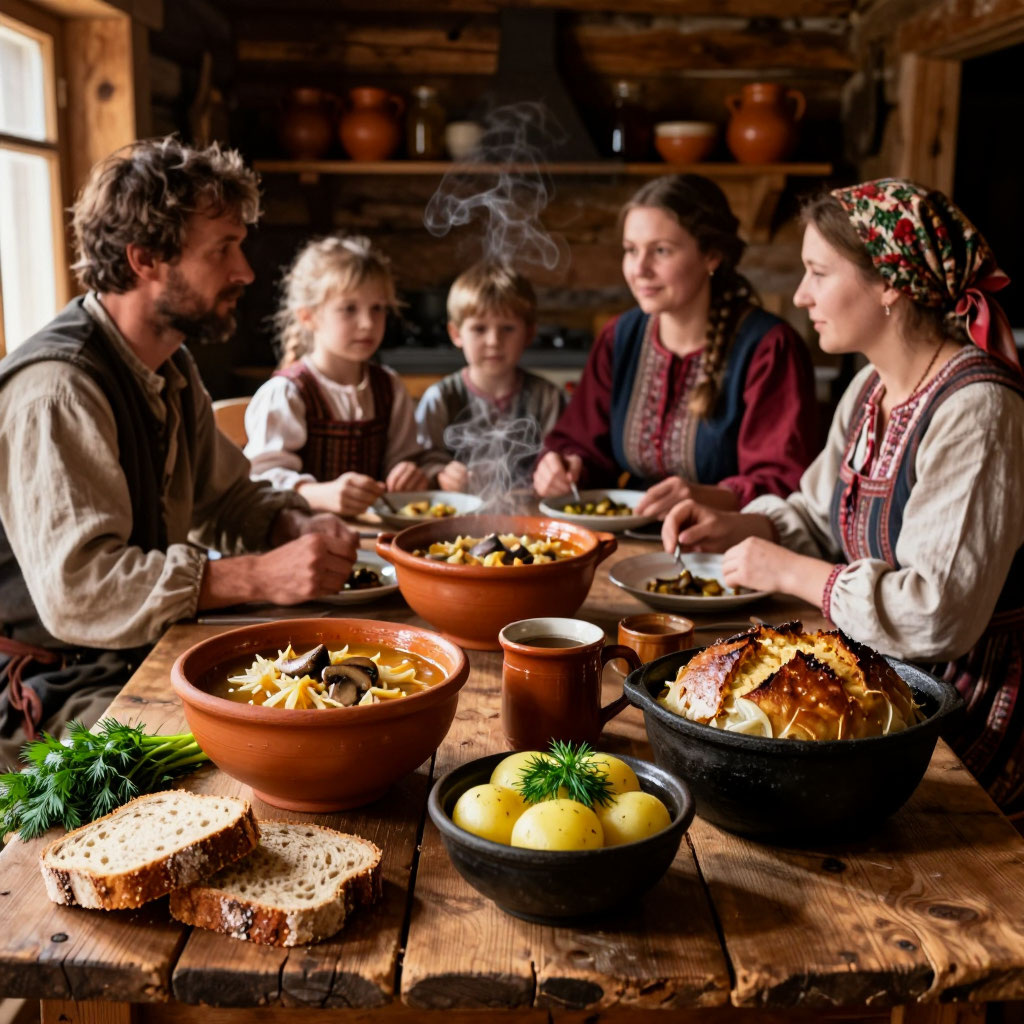 Постный стол в русской деревне XVIII века