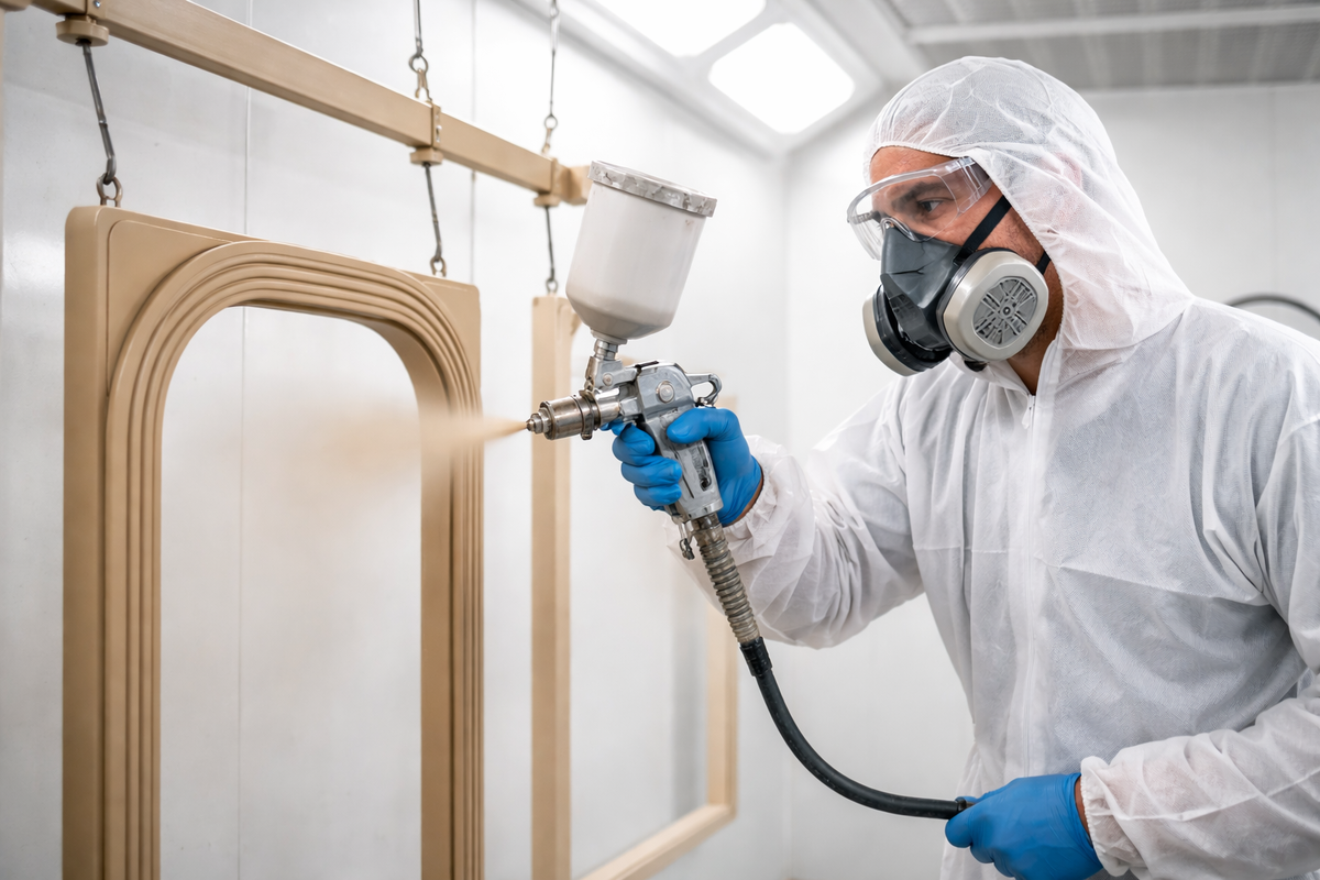 Покраска рамы из МДФ