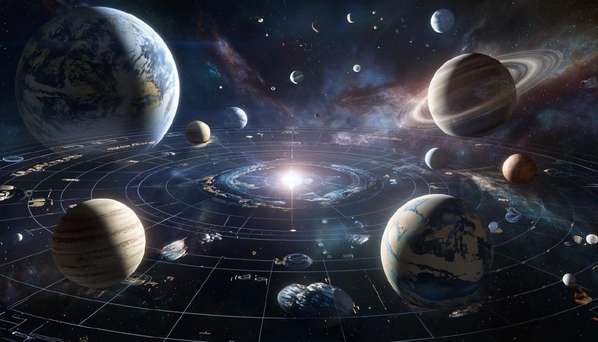 Планеты. Иллюстрация сгенерирована нейросетью