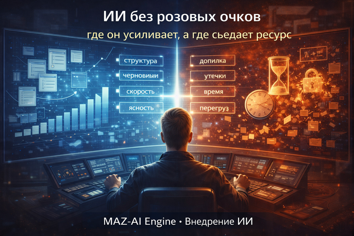 ИИ без розовых очков - местами тупит, местами усиливает