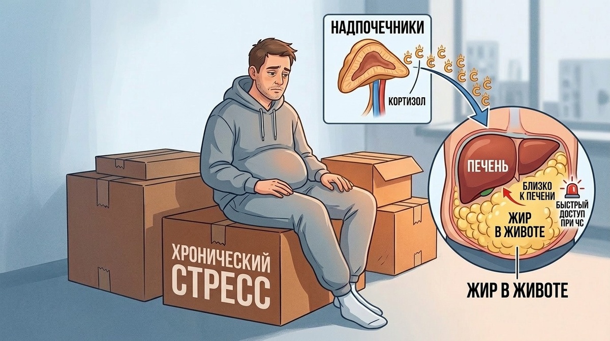 Кортизол и жир на животе