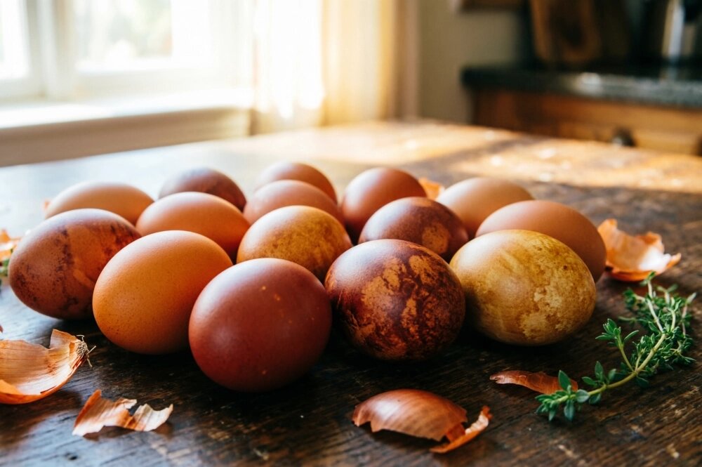    Луковой шелухой красили яйца ещё наши бабушки. Фото: АиФ-Северный Кавказ/ сгенерировано ИИ