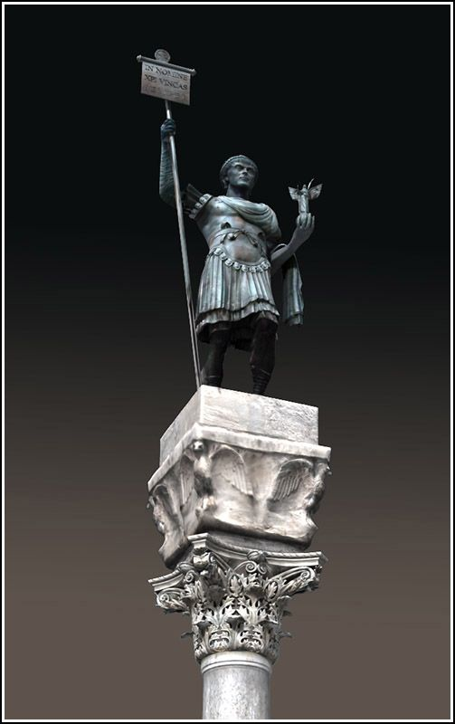 Император Маркиан в форме легата. Колонна Маркиана. Реконструкция.