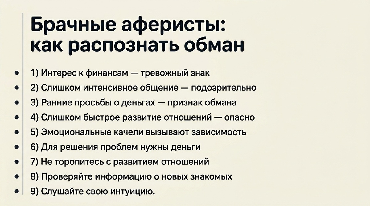 Брачные аферисты: как распознать обман  📷
