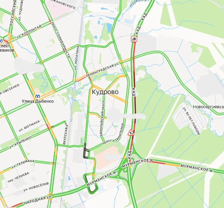    Фото: скриншот сервиса «Яндекс.Пробки»