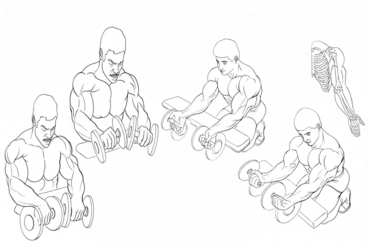 Разгибание и Сгибание запястья с гантелями