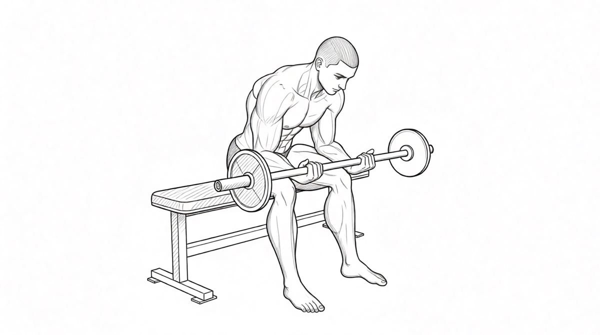 Сгибание запястья со штангой