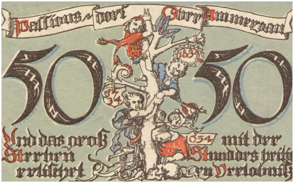 Нотгельд Обераммергау. 50 пфеннигов