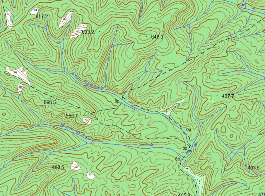 Река Большой Чуазас. Фрагмент карты, 2001г