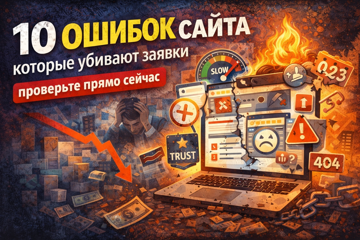 ТОП-10 ошибок сайта, которые убивают заявки