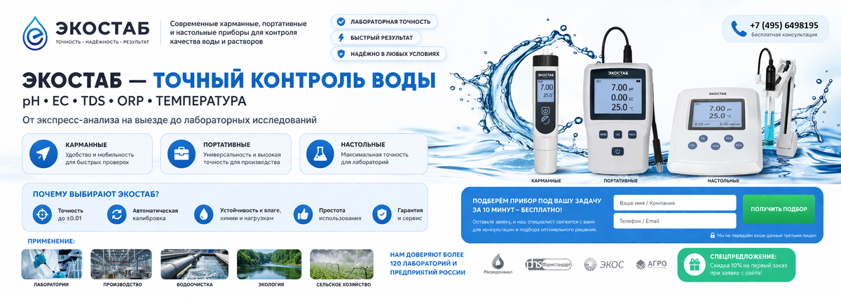 ТОП‑категории приборов для анализа воды