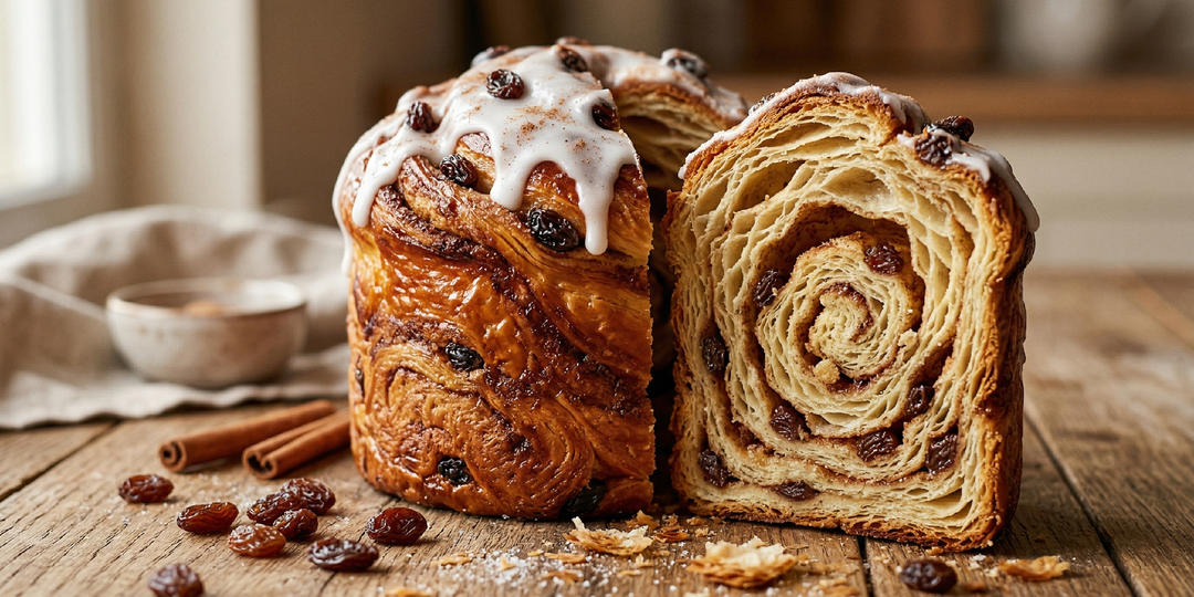 Пеку кулич-краффин с корицей и изюмом: тесто закручиваю рулетом, а при нарезке видны красивые слои