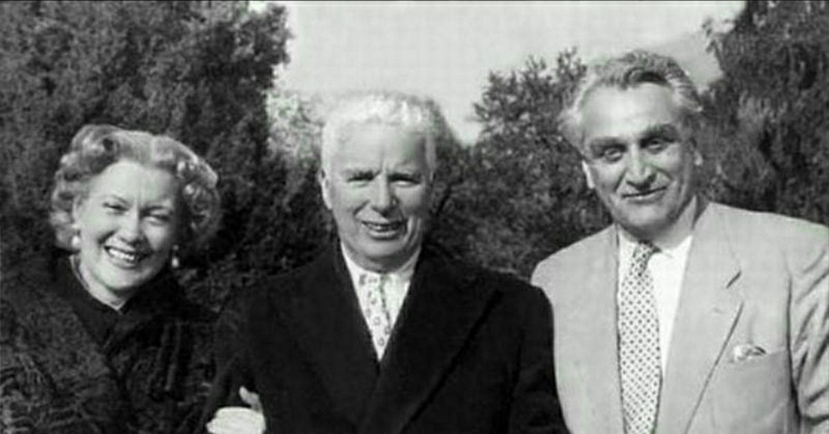 Любовь Орлова и Григорий Александров с Чарли Чаплином, 1960 год