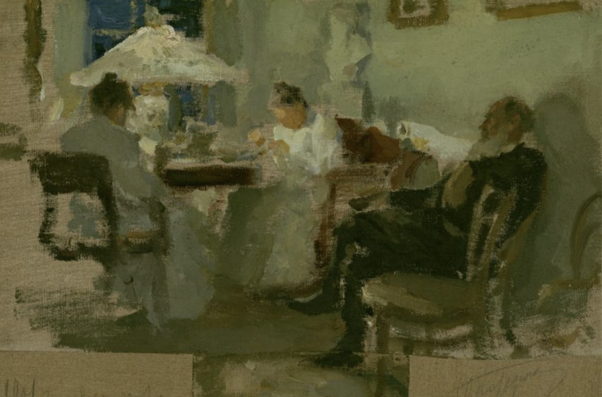 Л.О. Пастернак Л.Н. Толстой в кругу семьи. 1901 г. Ясная Поляна, Государственный музей-заповедник Л.Н. Толстого