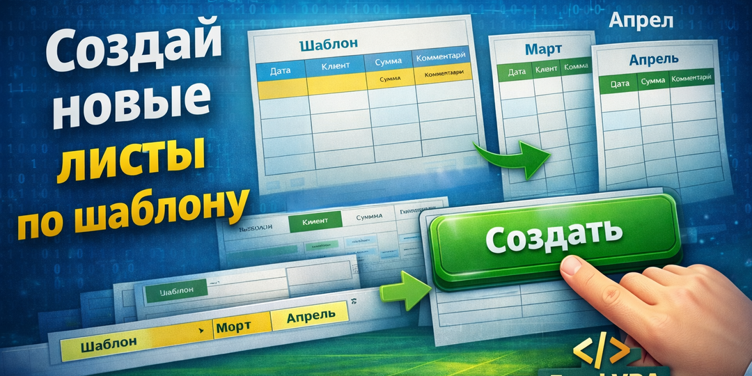 Создай новые листы в Excel по шаблону одной кнопкой — VBA-макрос без ручной рутины