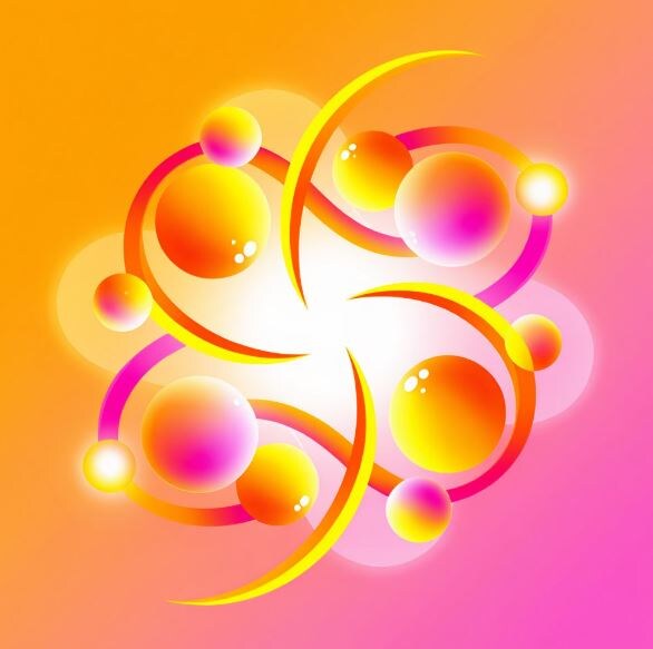 Сгенерированное Яндекс Алисой изображение по моему запросу: "Нарисуй картинку: стиль - абстракции, цвета - теплые, настроение: радостное. Используй линии, сферы и свечение."