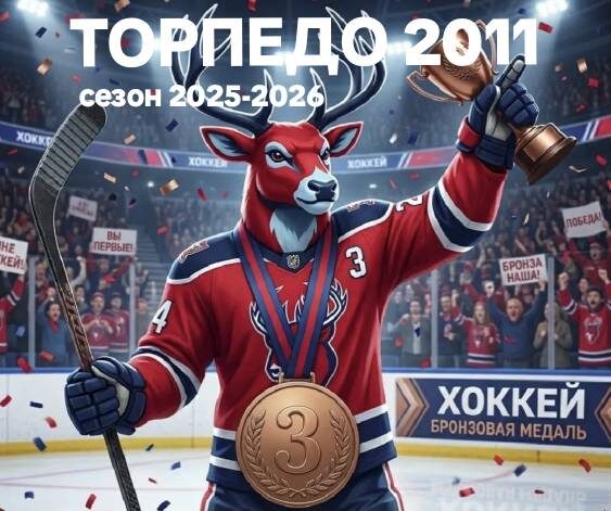 ХК Торпедо2011 бронзовые призеры Первества ПФО сезон 2025-2026