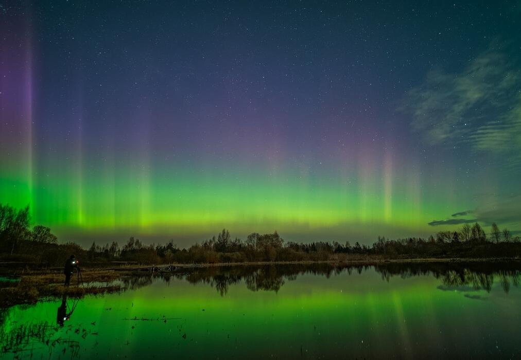 Яркое полярное сияние запечатлели в усадьбе в Печорском районе
Фото: Пётр Митрофанов