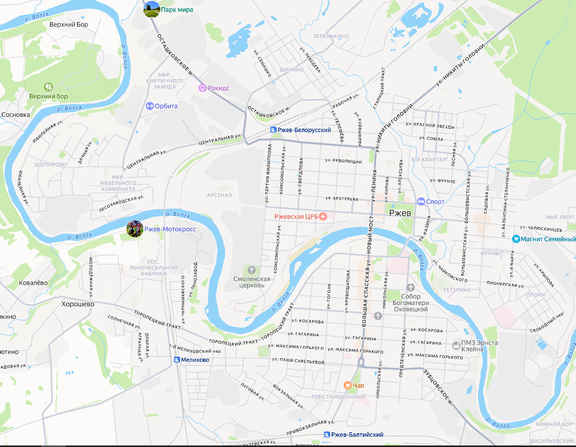 Карта Ржева