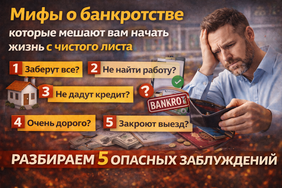 Мифы о банкротстве, которые мешают вам начать жизнь с чистого листа