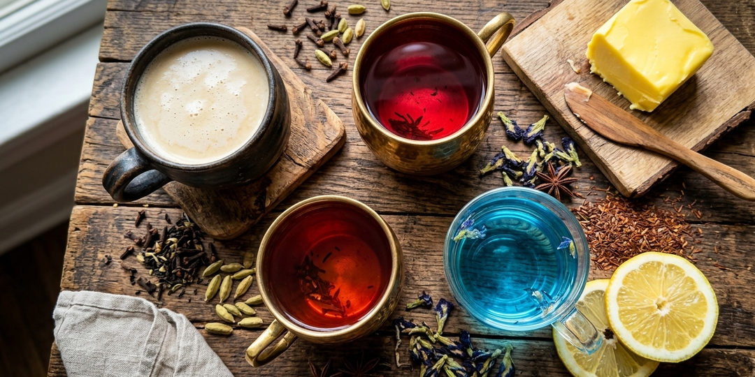Сливочное масло в кружке и синий настой из Азии: самые необычные рецепты чаепития со всего света