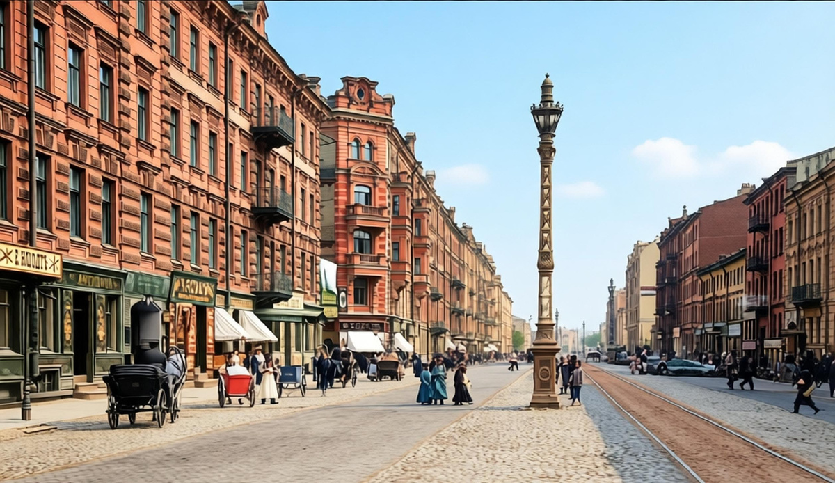 Невский проспект. По открытке начала XX века