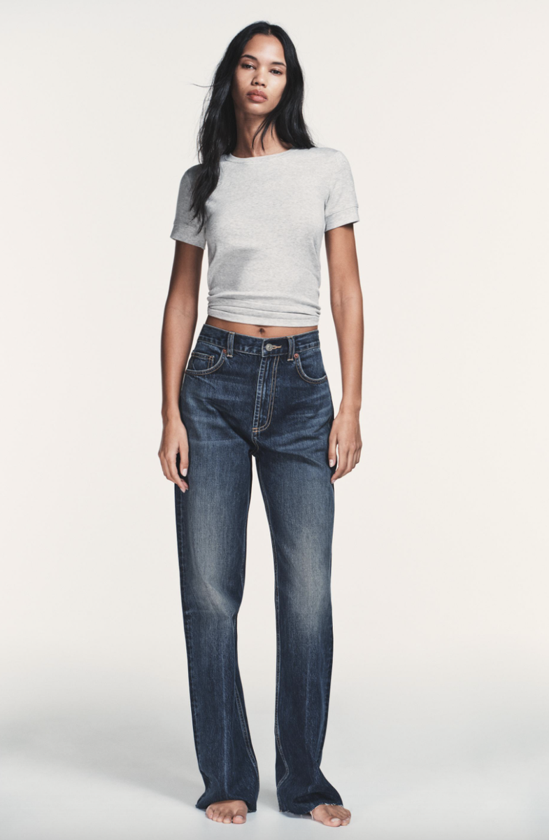 ZARA ДЖИНСЫ TRF WIDE-LEG С ВЫСОКОЙ ПОСАДКОЙ FULL LENGTH