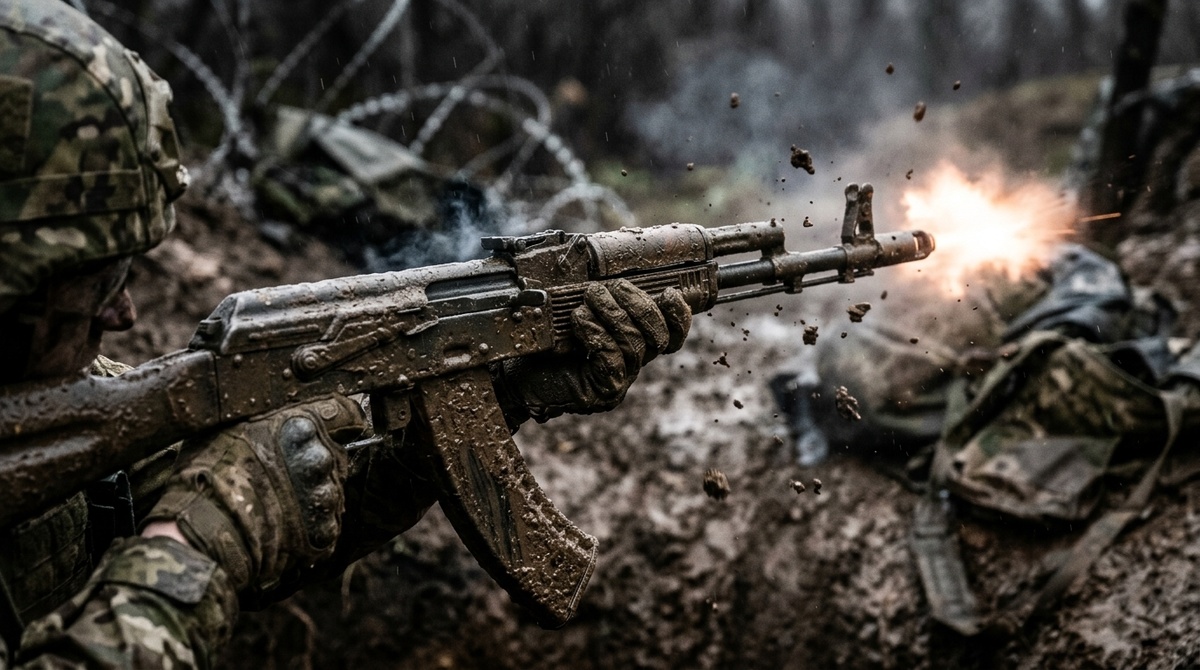 Автомат Калашникова стреляет, будучи покрытым грязью