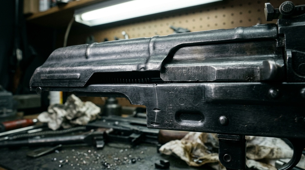 Макро-снимок зазоров ствольной коробки АК