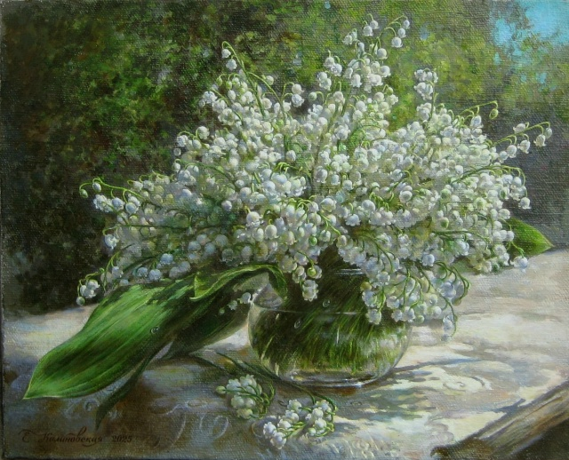 Художник Екатерина Калиновская, вернисаж весенних картин с названиями