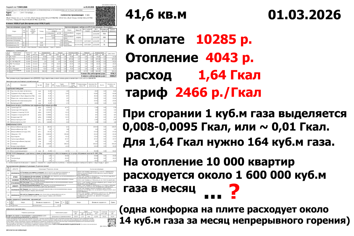 Как считают тарифы на отопление? С каких (...) энергоносителей?