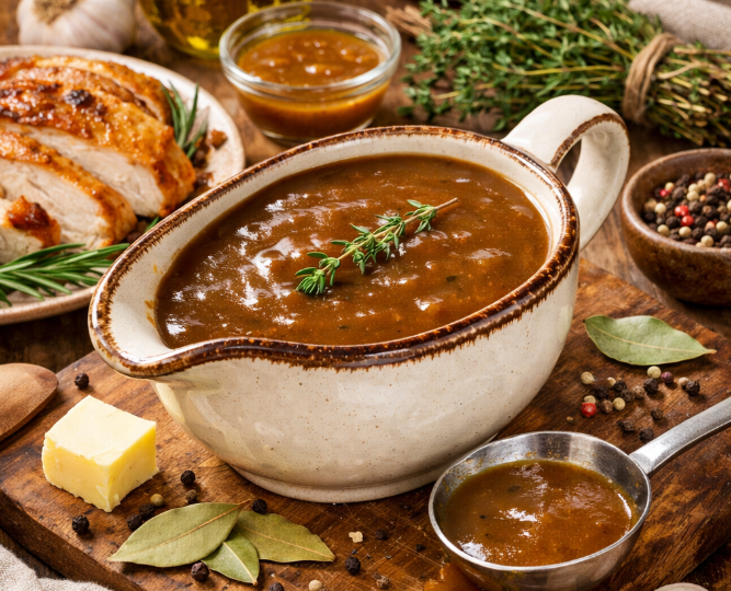 Соус грави — насыщенный соус к мясу из индейки с глубоким вкусом и ароматом