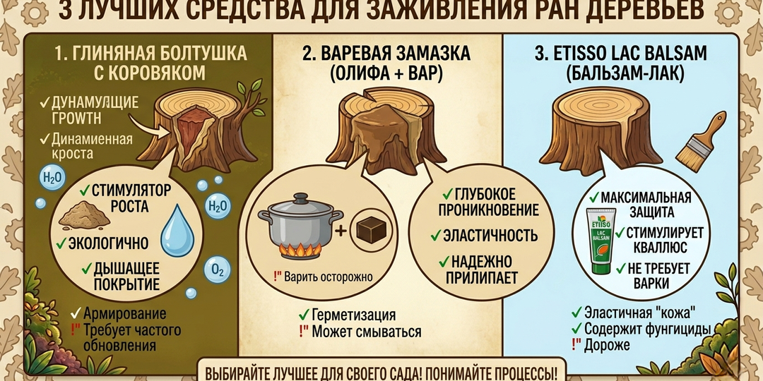 ​3 лучших средства для заживления ран деревьев