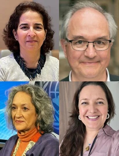 Четыре специальных докладчика ООН, подписавшие заявление 2025 года с критикой роспуска: слева вверху — Назила Ганеа (свобода вероисповедания или убеждений), ниже — Николя Левра (вопросы меньшинств), Фарида Шахид (право на образование) и Джина Ромеро (права детей).