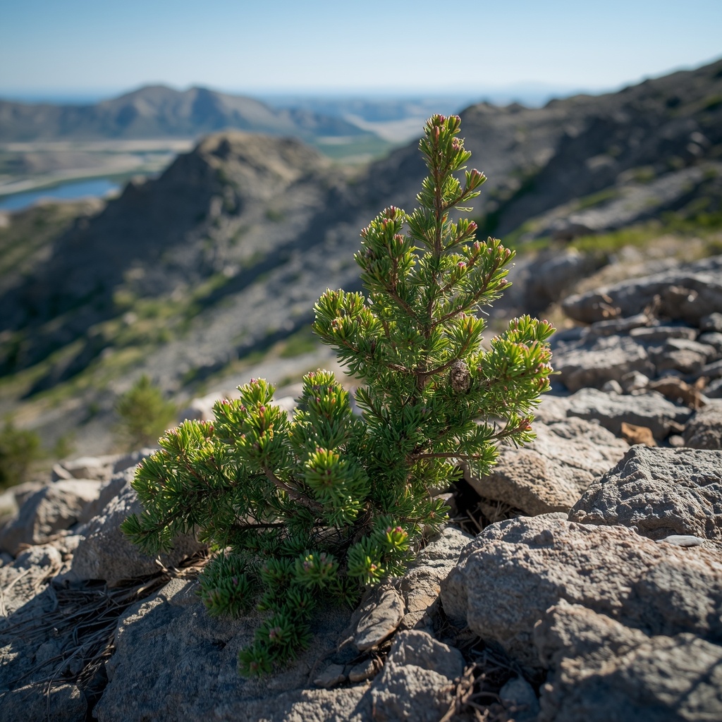 Можжевельник в горах Якутии, кытыан на скалах, северный можжевельник