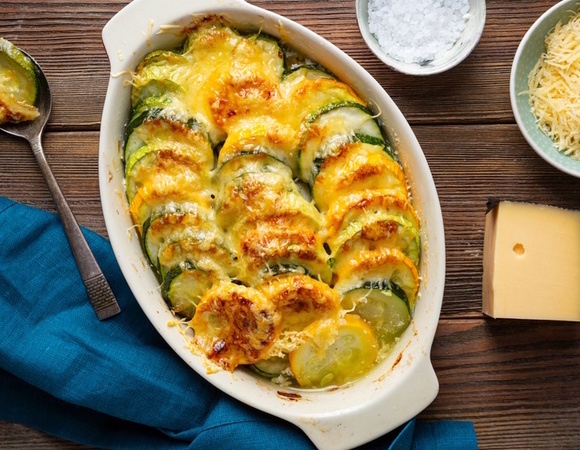 Кабачковый гратен вместо картофельного: меньше калорий, меньше соли, меньше крахмала