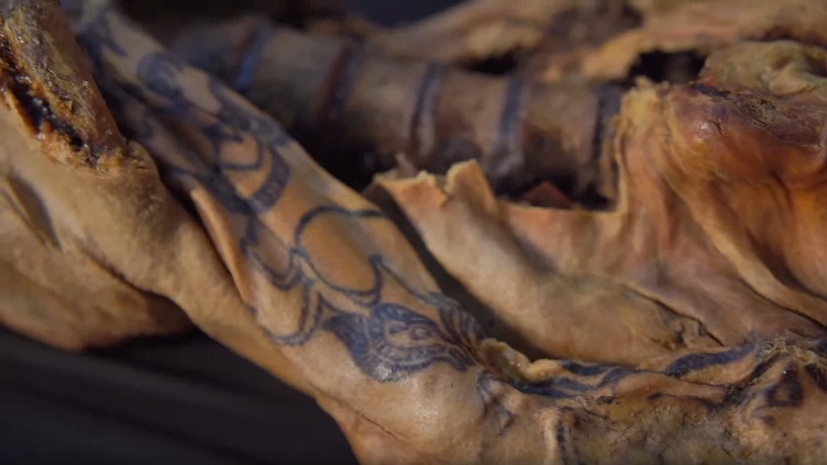 Фотогафия татуировок Укокской принцессы