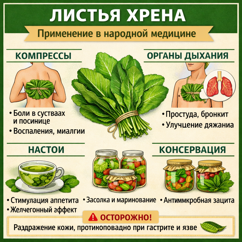 листья хрена посевного