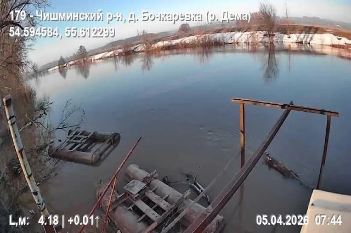    Из-за паводка в Башкирии под водой находятся шесть мостов
