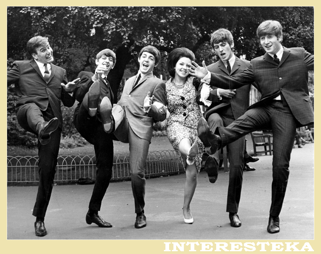 1963.09.10. Рядом с ''The Beatles'' в саду ''Victoria Embankment Gardens'' (г.Лондон) - лидер группы ''Billy J. Kramer With The Dakotas'' Билли Джей Крамер и британская певица Сьюзен Моэн.