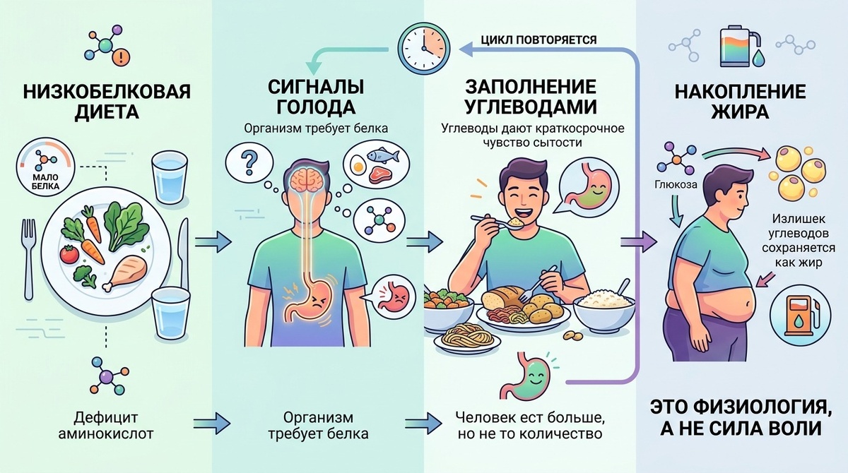 Набор веса из-за нехватки белка во время поста