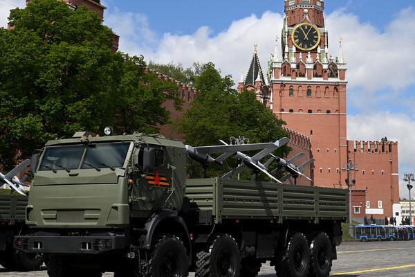 БПЛА «Ланцет» в кузове КамАЗа на Красной площади в Москве на военном параде, посвященном 80-летию Победы в Великой Отечественной войне, 09 мая 2025 года / Григорий Дукор/Фотохост-агентство РИА Новости   📷