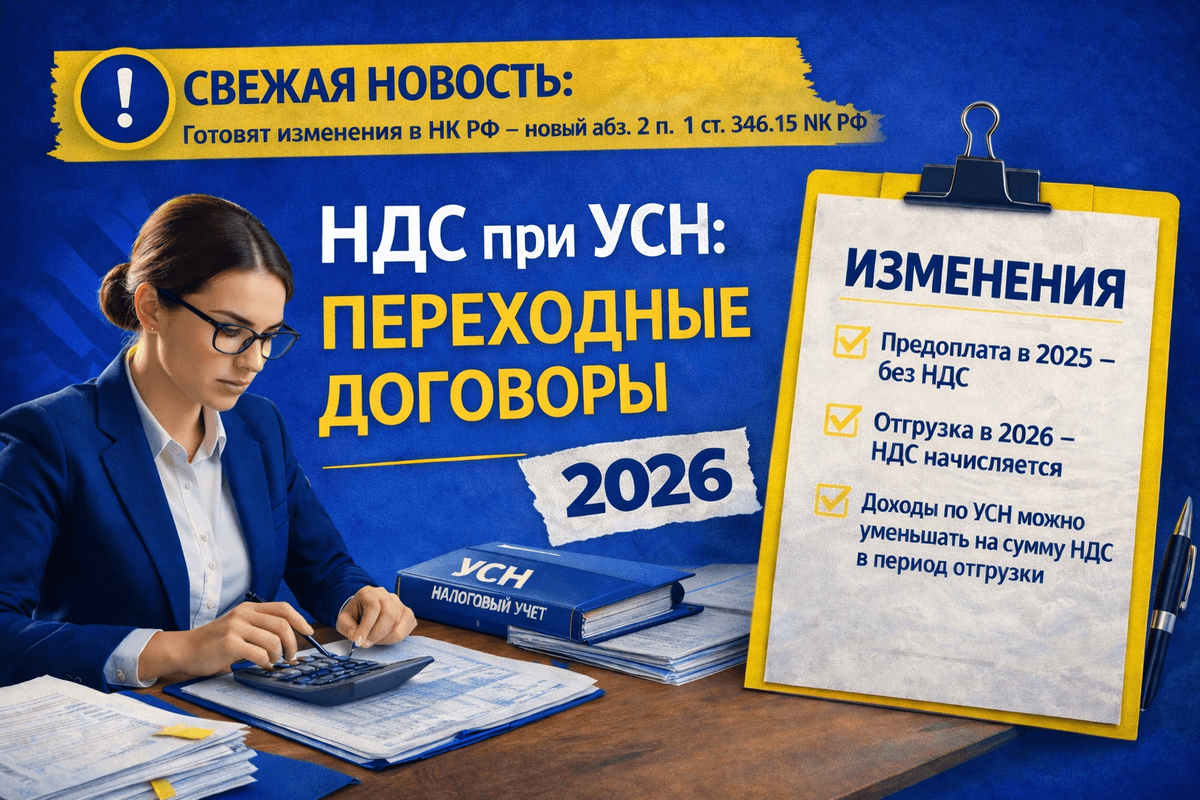 Важная новость 2026: НДС при УСН в переходных договорах: готовят изменения в НК