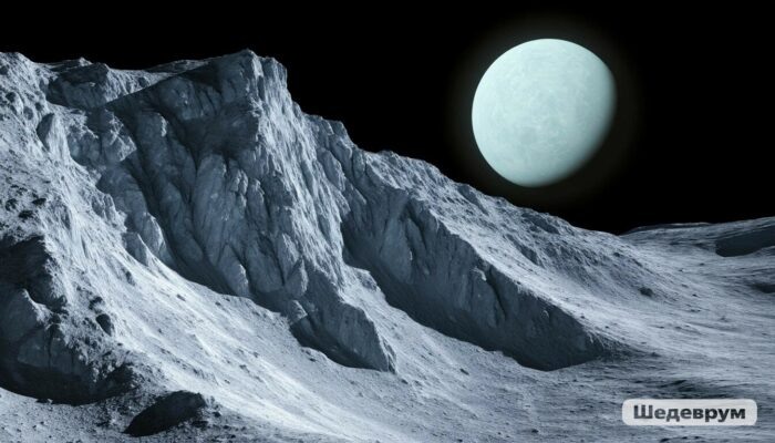 Подлёдный океан на Миранде. Изображение сгенерировано для сайта kosmogon.com
