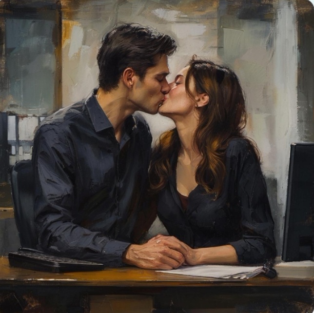 Страсть на рабочем месте! (Картинка создана в GigaChat) 