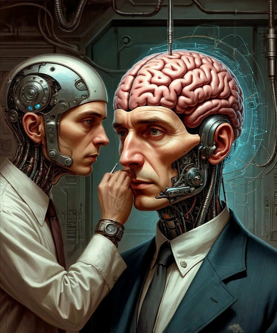 Когнитивная совместимость с экобионической аугментацией - это концепция из 1925 года в произведении "Голова профессора Доуэля" 