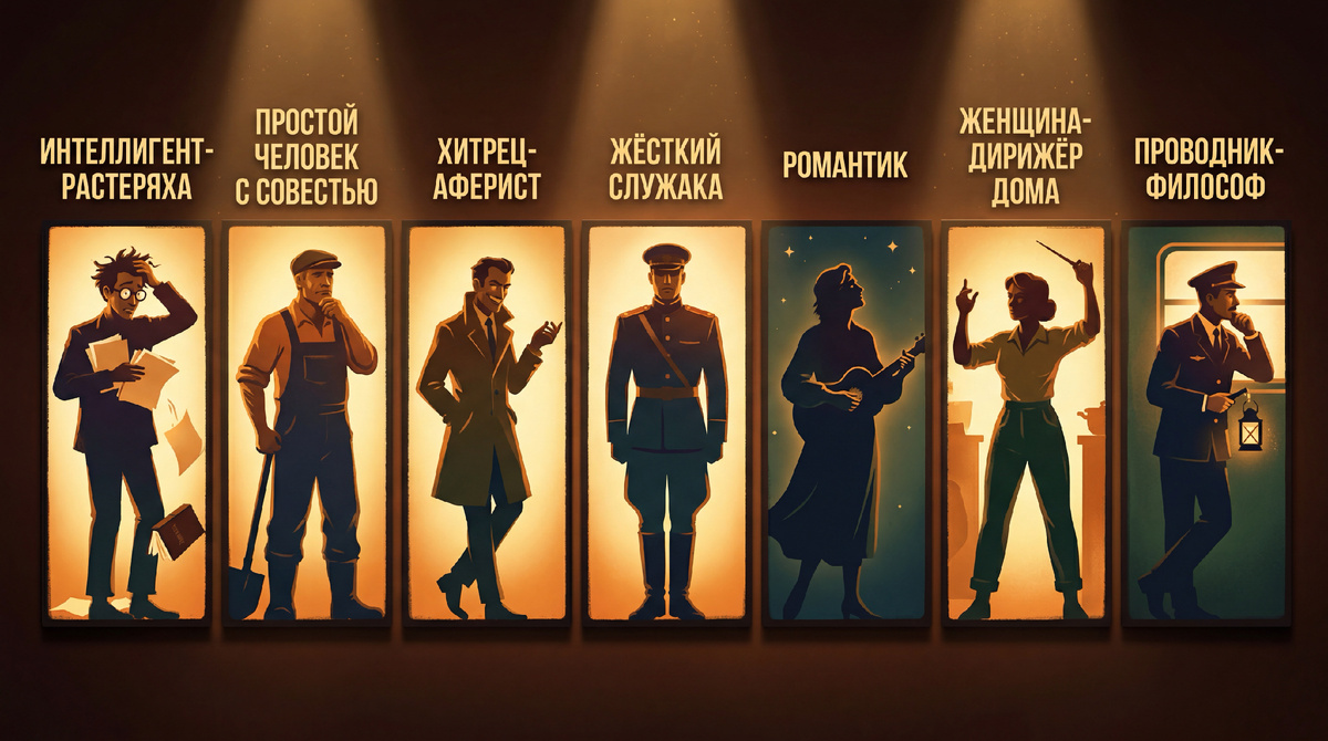 В русском кино типаж — не штамп. Это короткий путь к правде: зритель узнаёт и смеётся, потому что видел таких в жизни.