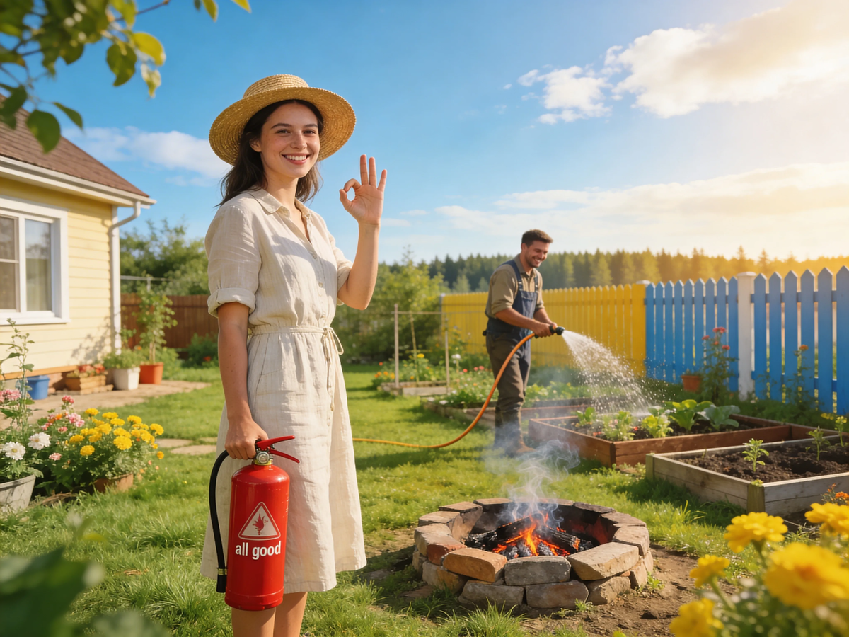 Огонь — страшно, но когда рядом надёжные соседи и огнетушитель, даже пепелище превращается в цветущий сад 🔥🚒🌻